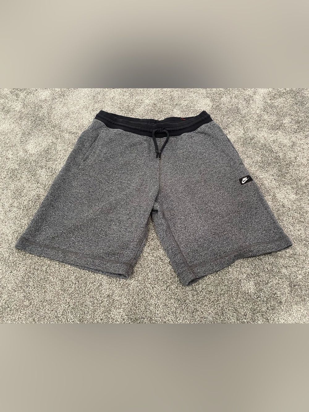 Mens Nike AW77 Sweat Shorts Size Medium 818057-010 Heather Black